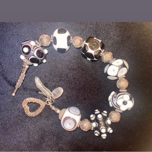 Bitch n beads hand blown glass and silver bracelet